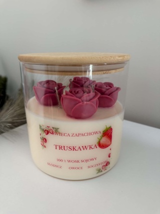 Duża świeca - truskawka